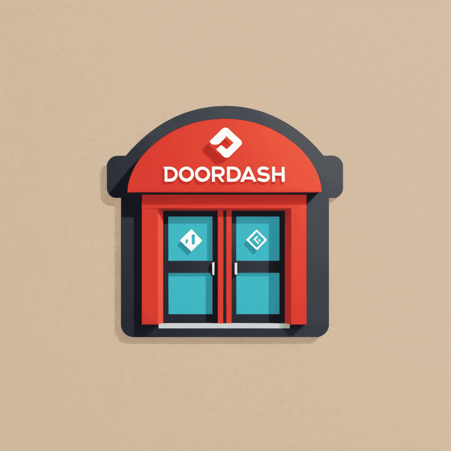 DoorDash Jobs logo featuring a stylized door and dash symbol with vibrant colors