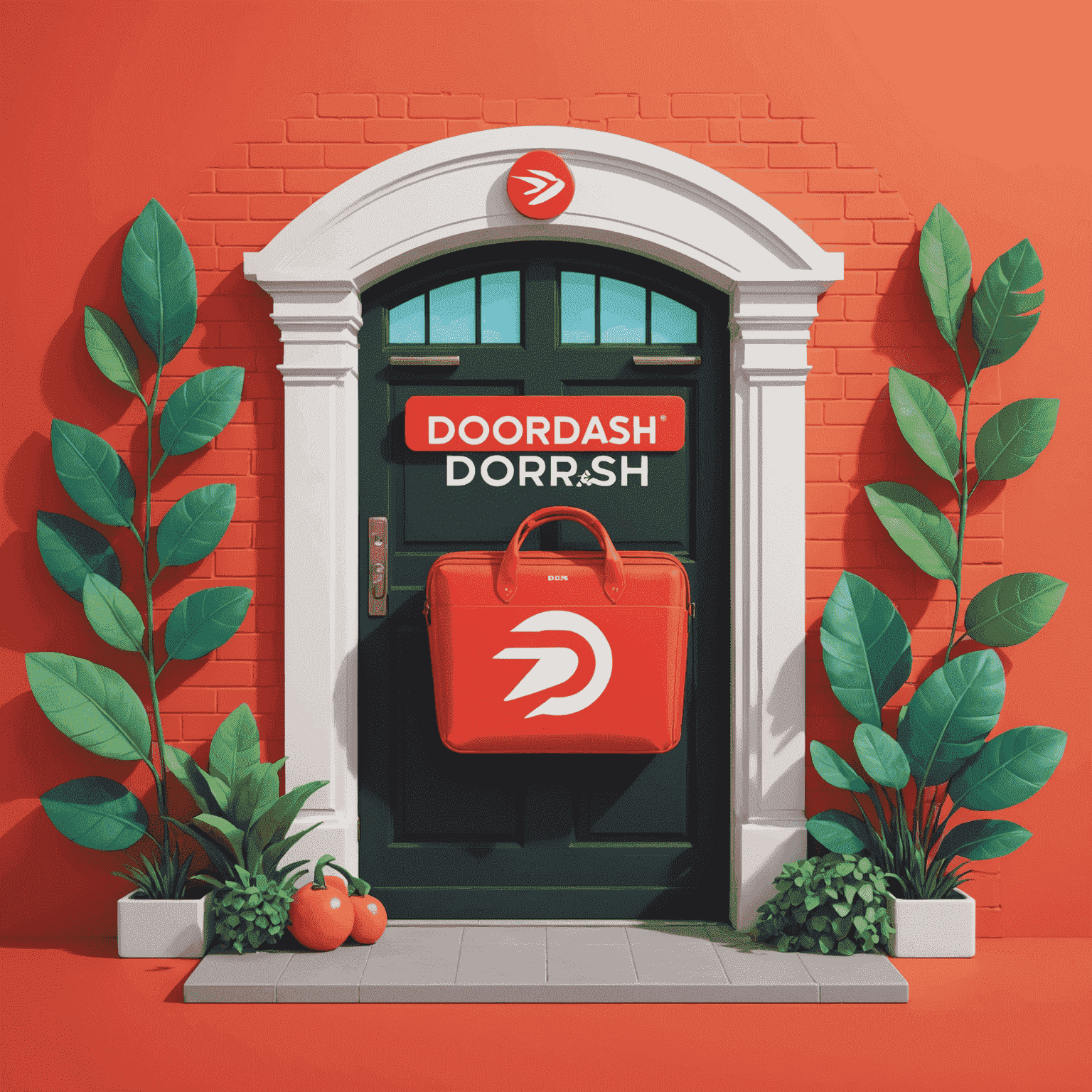 DoorDash Jobs logo featuring a stylized door and dash symbol with vibrant colors